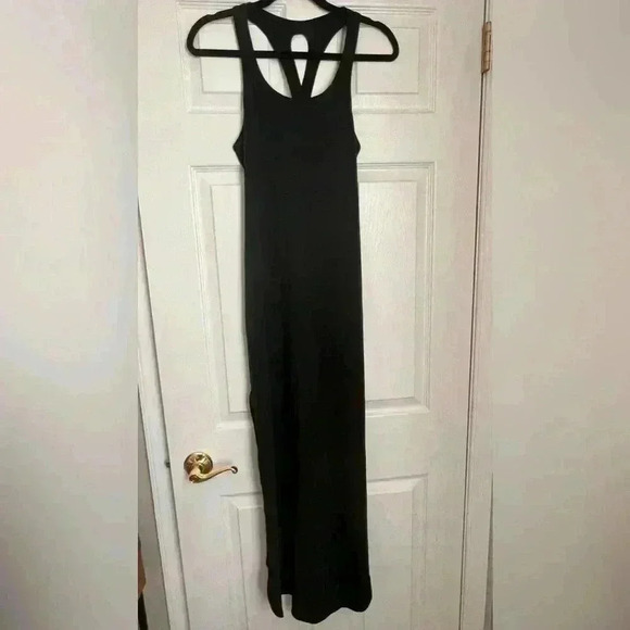 Lululemon Restore & Revitalize Black Maxi Dress Sleeveless Criss Cross - Size 6 - Picture 3 of 11